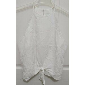 NEW Jun & Ivy Francesca's Women's Sleeveless Tank Blouse Front Tie Scallop Sz‎ L